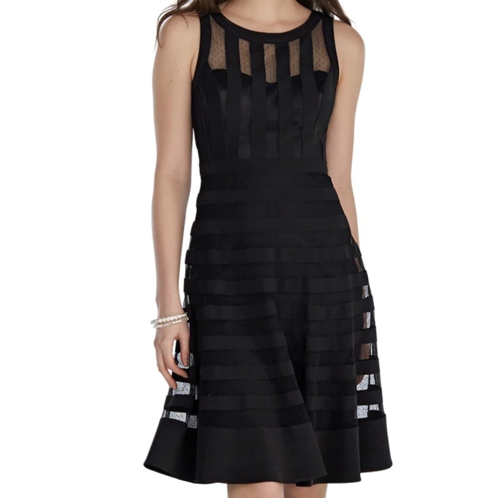 SLEEVELESS  NAVY COQUETTE  DRESS by WHBM
